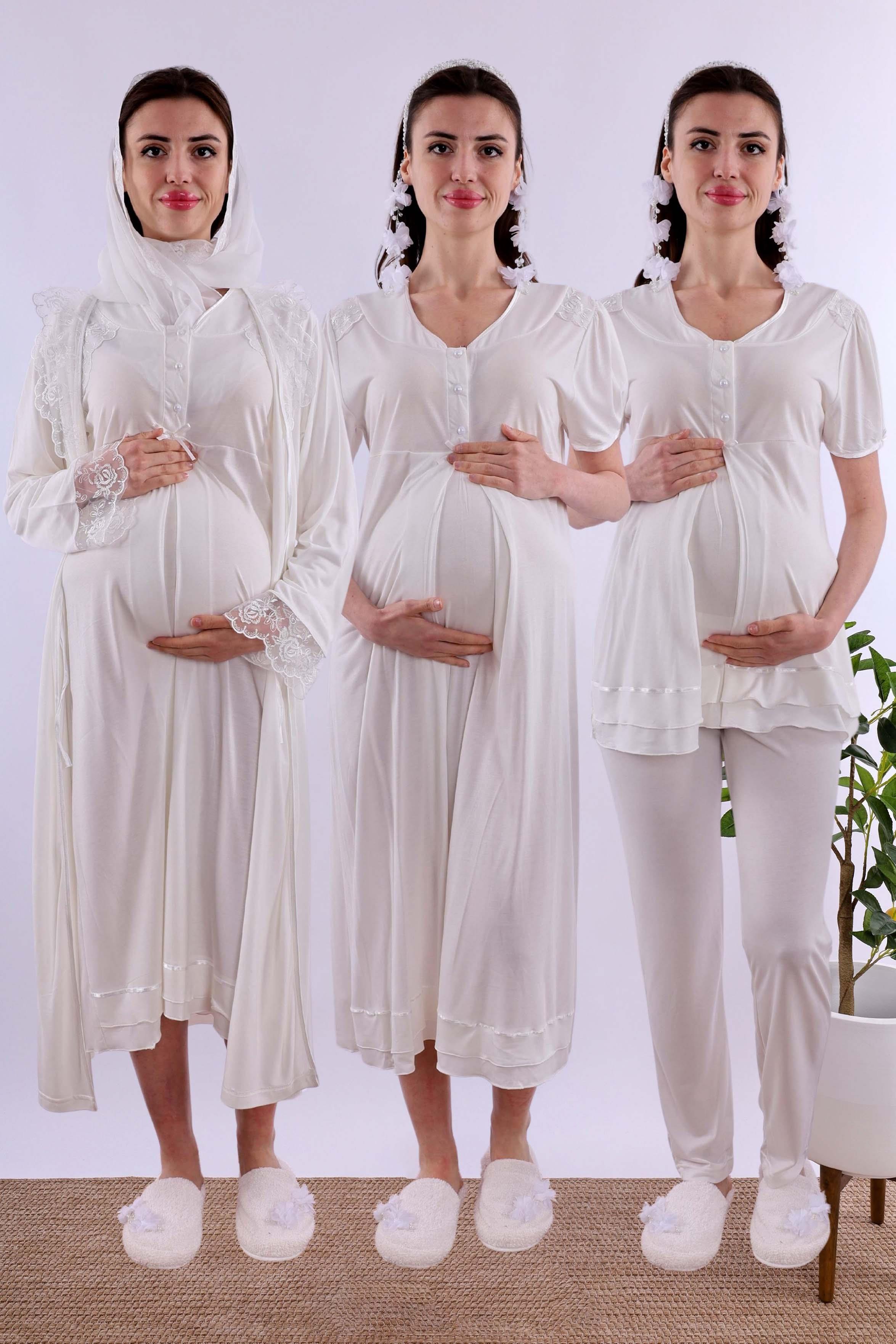 Effortt Ekru Tesettürlü Hamile Lohusa Set BYL2T80262