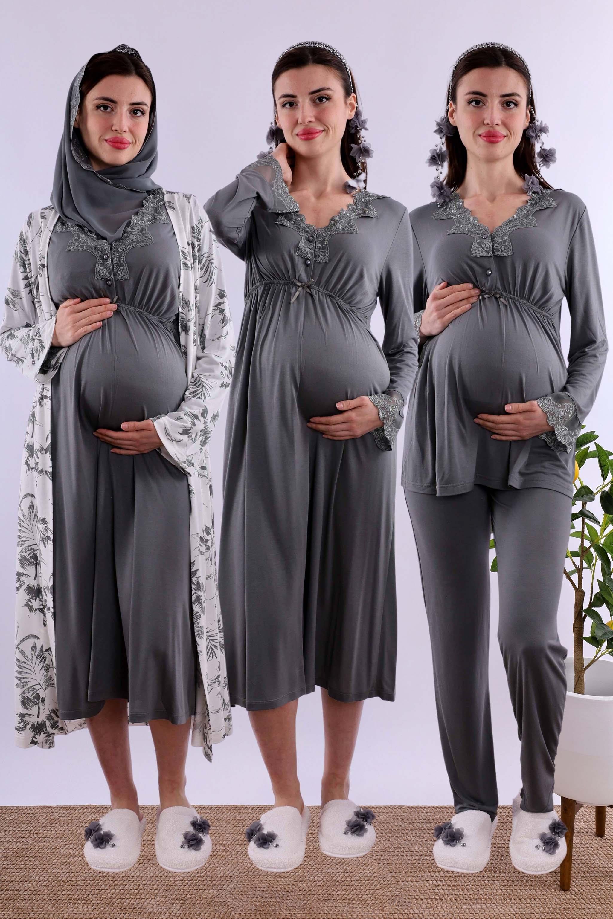 Effortt Füme Tesettürlü Hamile Lohusa Set BYL2T80962