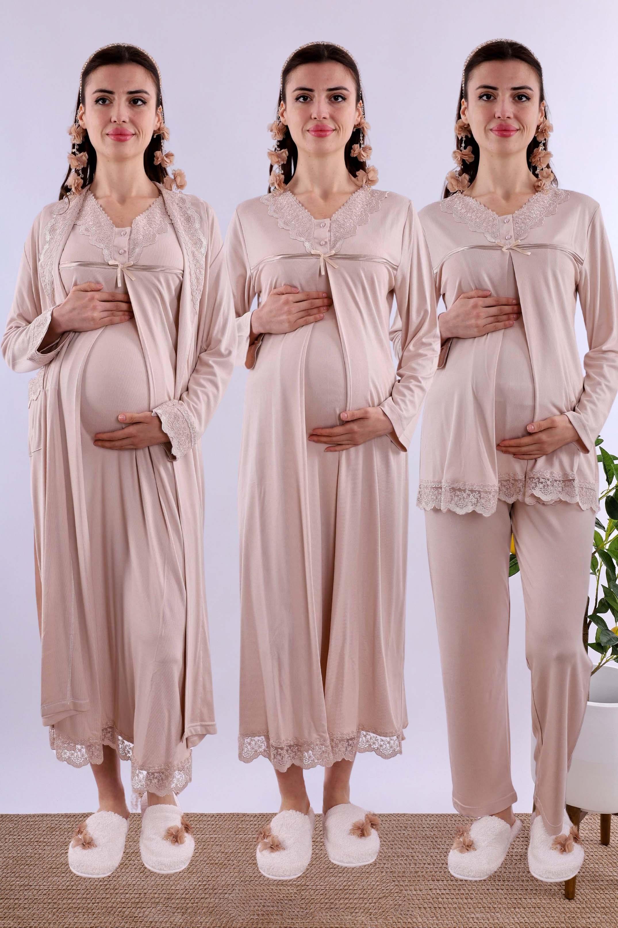 Effortt Kahverengi Hamile Lohusa Set BYL240362