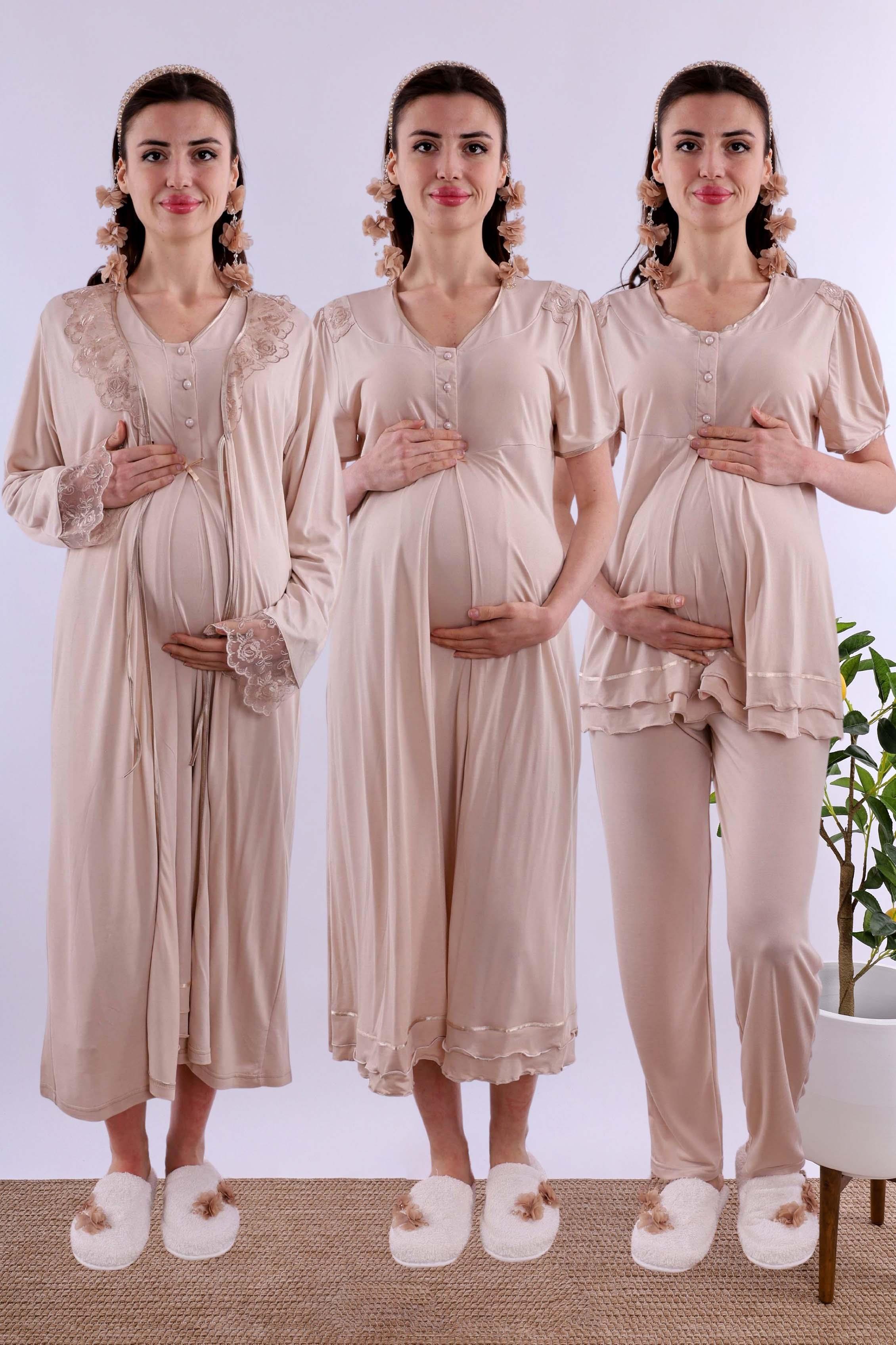 Effortt Kahverengi Hamile Lohusa Set BYL280262