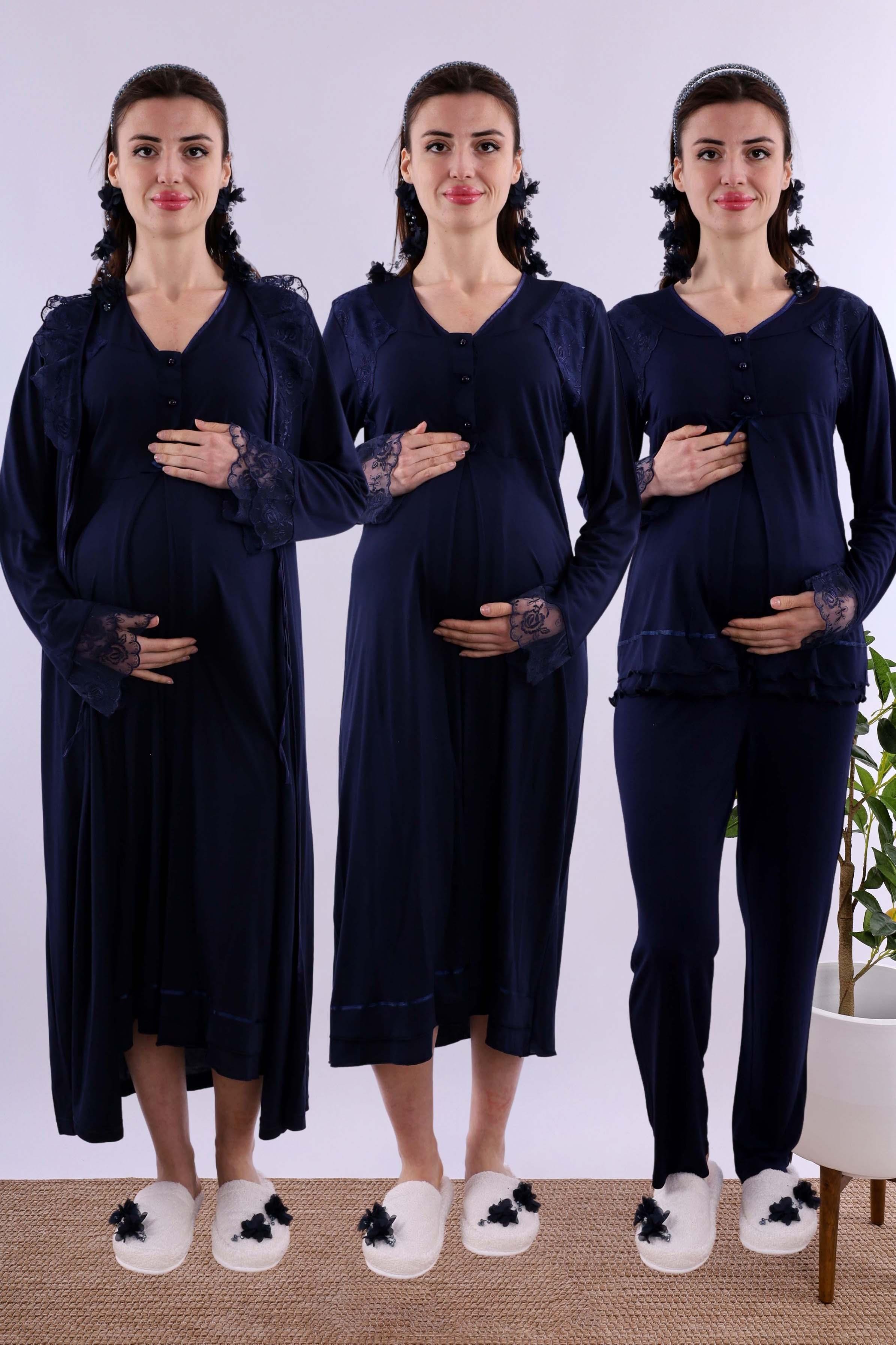 Effortt Lacivert Hamile Lohusa Set BYL224262