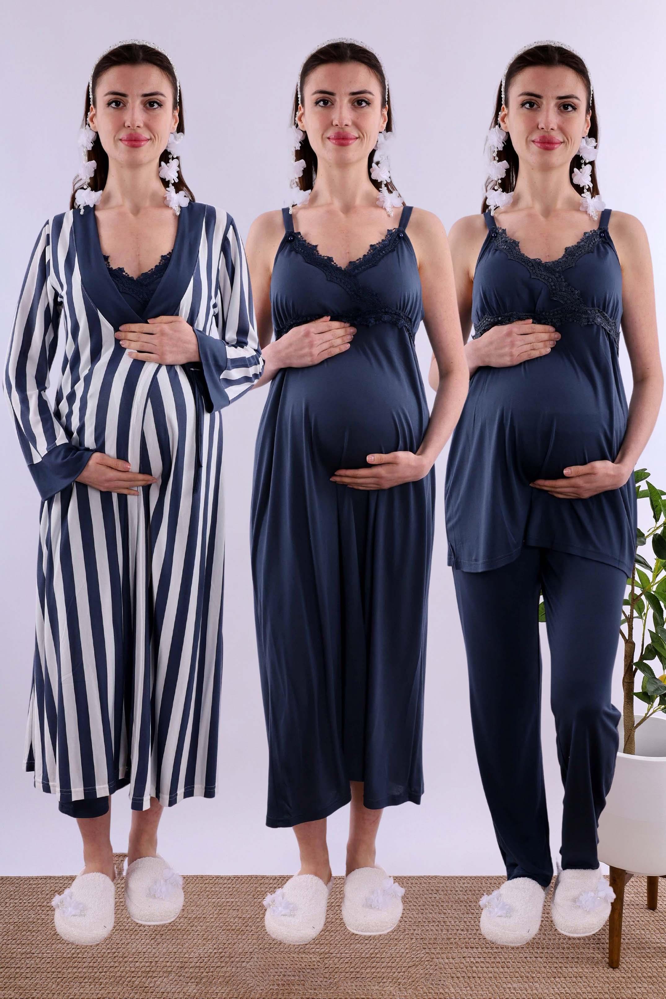 Effortt Lacivert Hamile Lohusa Set BYL290362