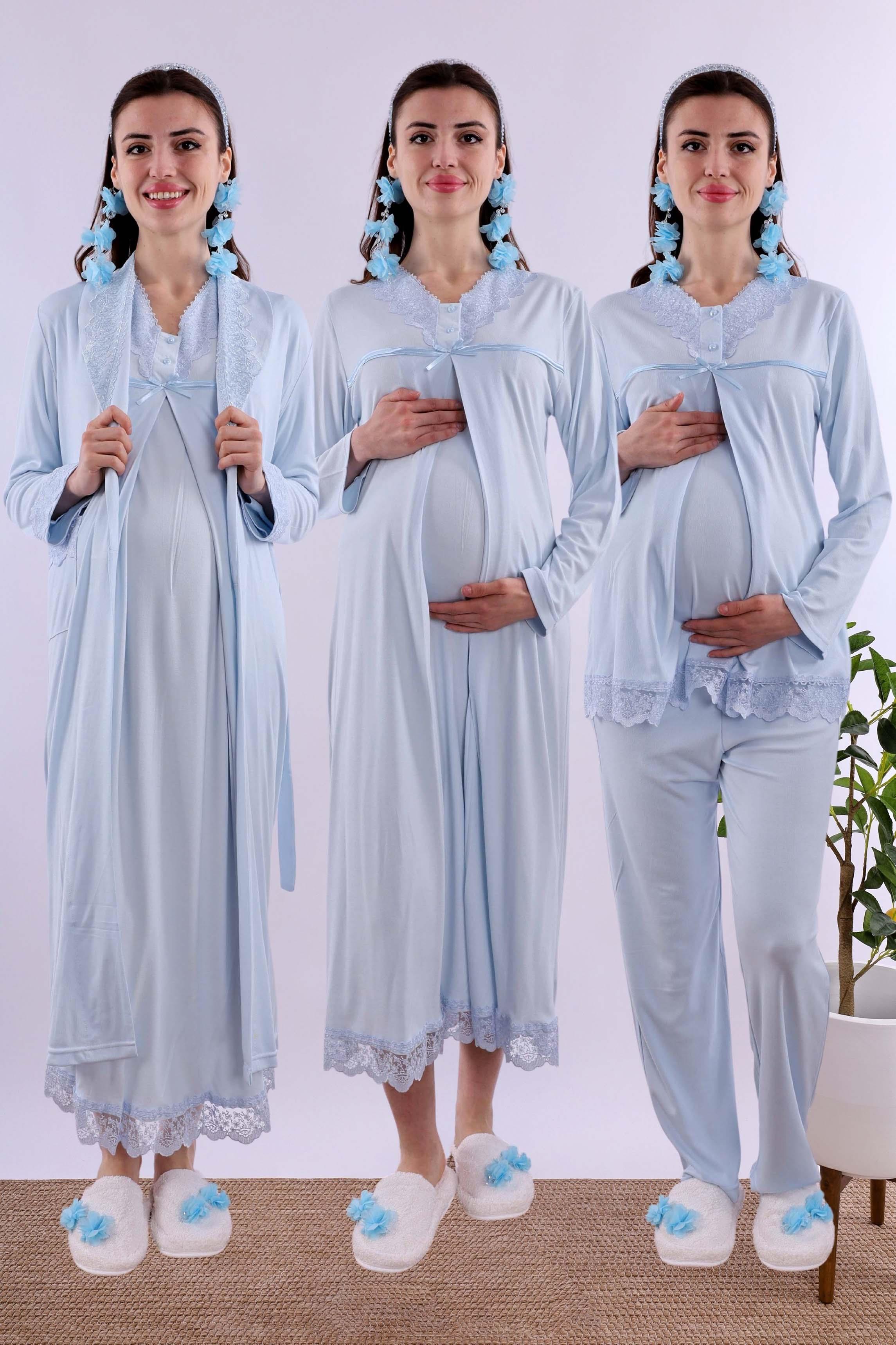 Effortt Mavi Hamile Lohusa Set BYL240362