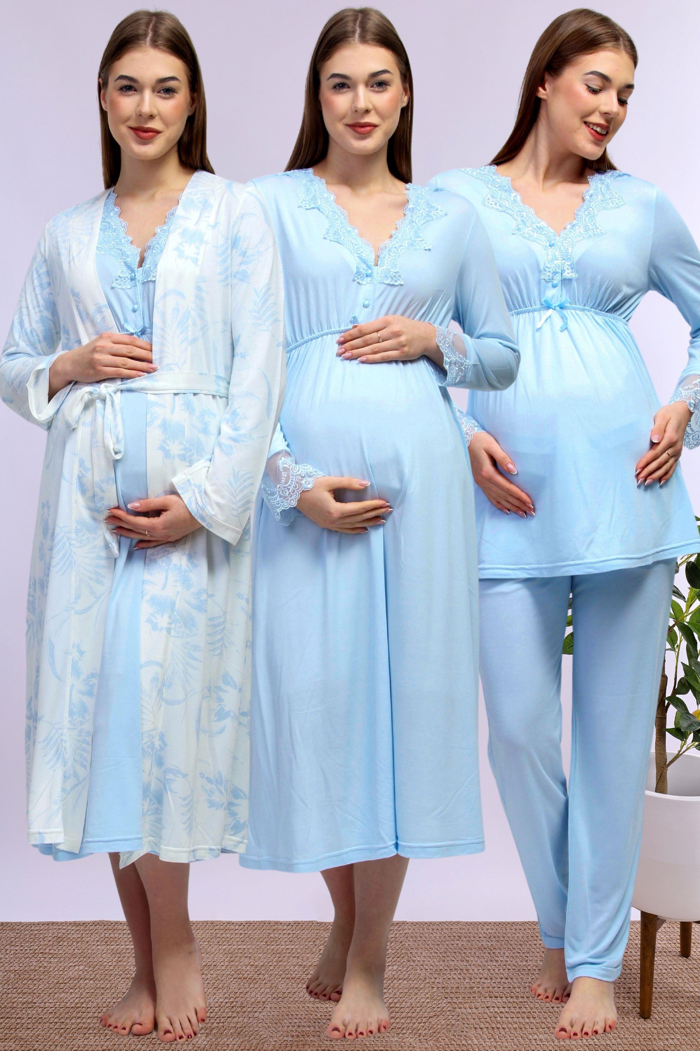 Effortt Mavi Hamile Lohusa Set BYL280962