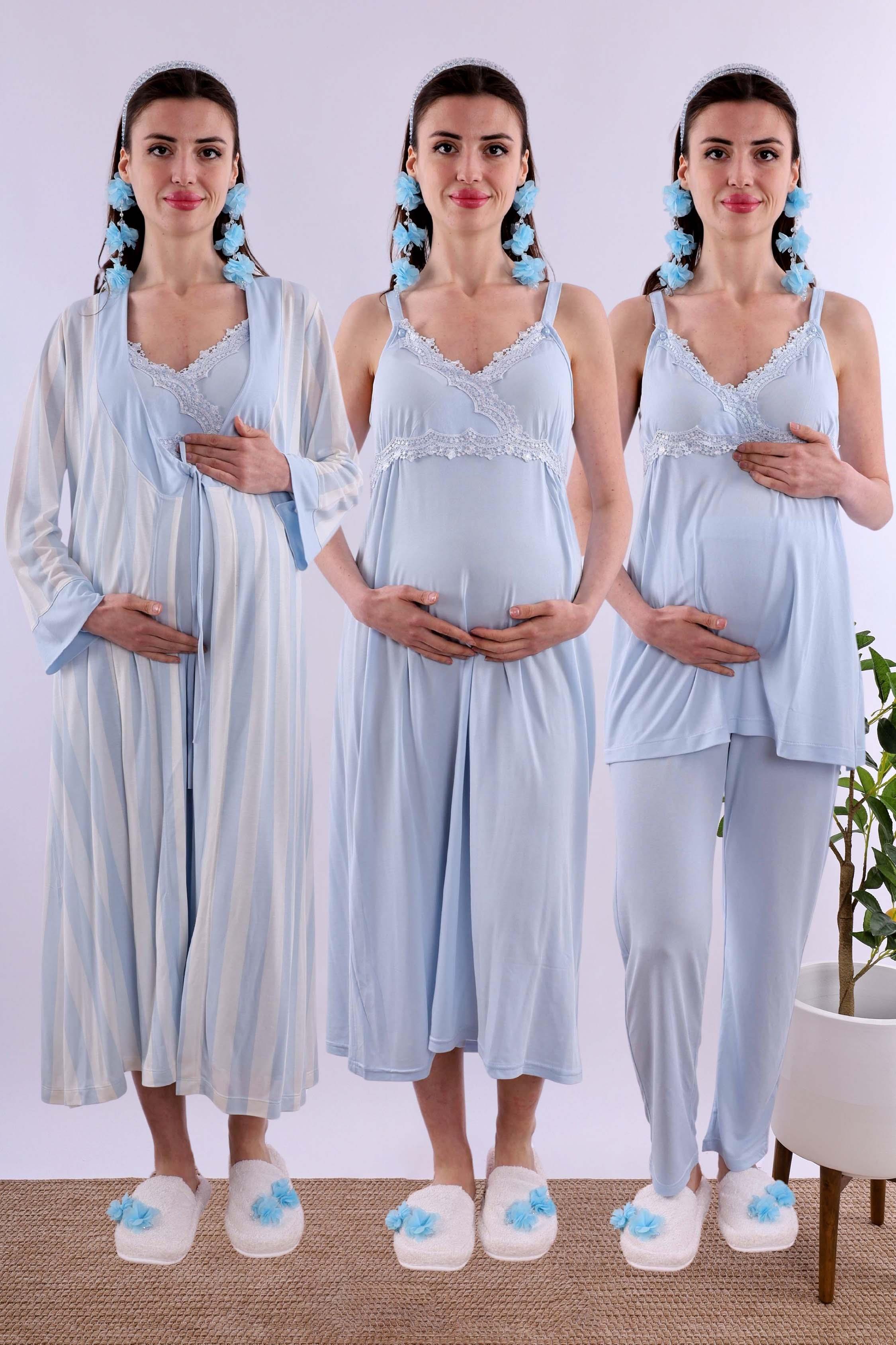 Effortt Mavi Hamile Lohusa Set BYL290362