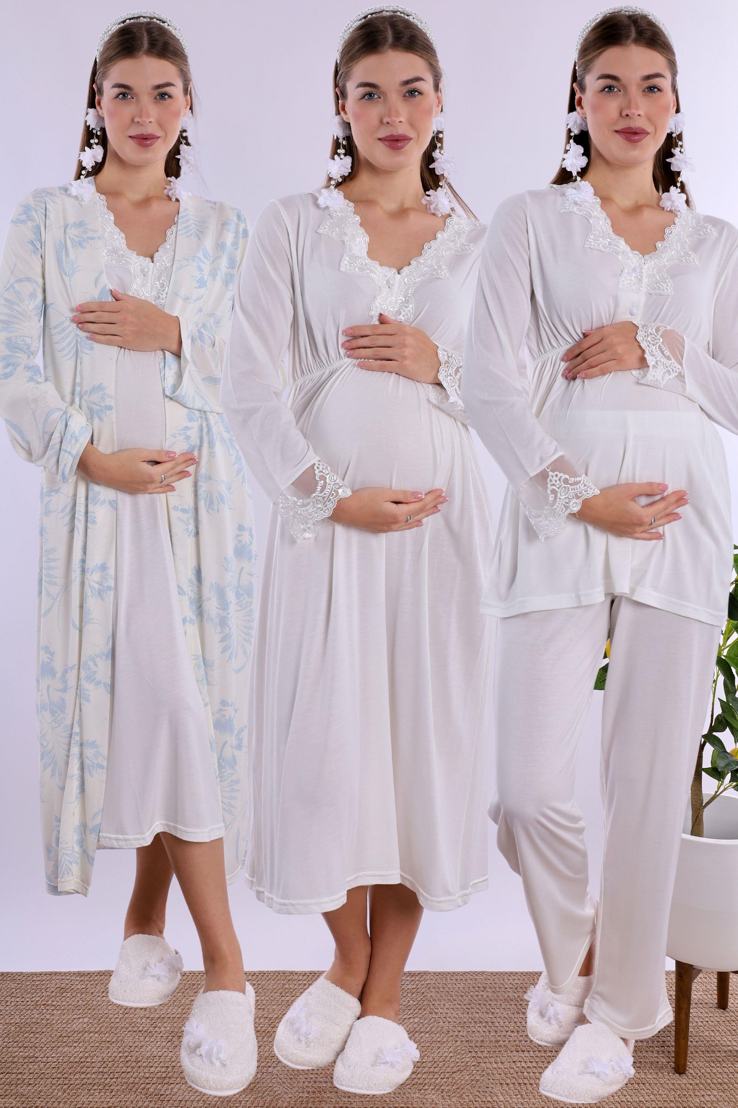 Effortt Mavi/Ekru Hamile Lohusa Set 280962