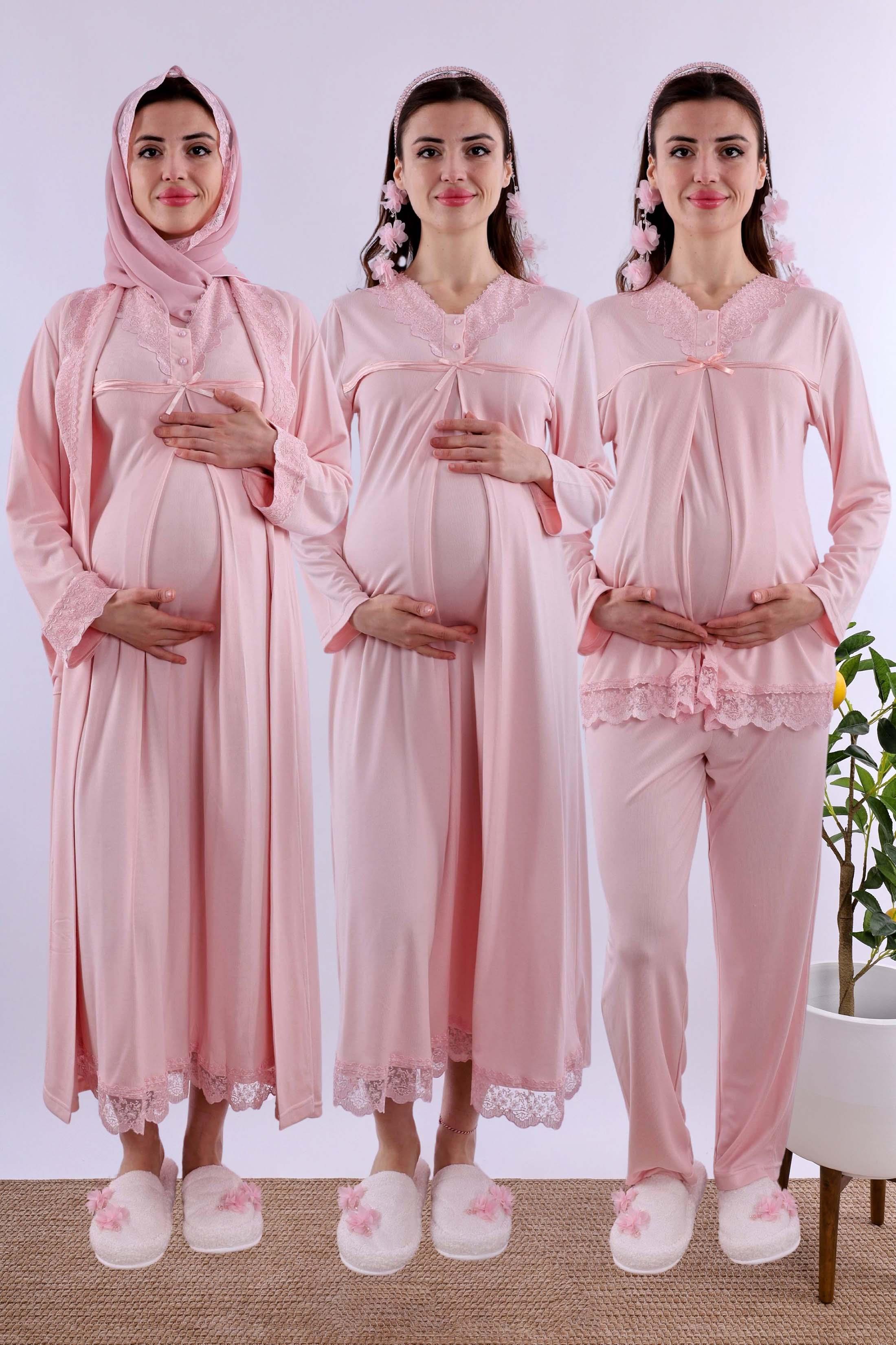 Effortt Pembe Tesettürlü Hamile Lohusa Set BYL2T40362