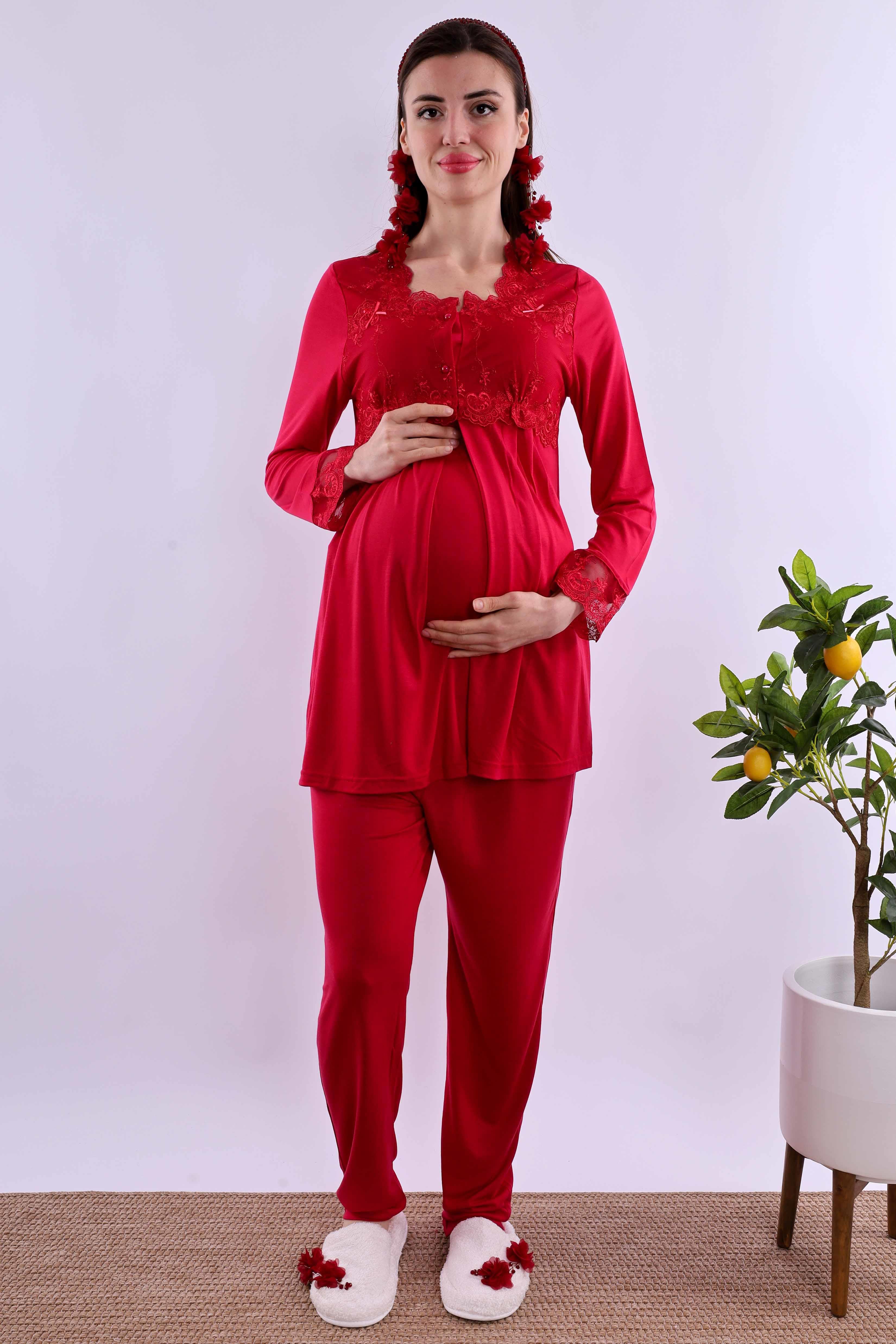 Effortt Vişne Hamile Lohusa Pijama Takımı BYL224032
