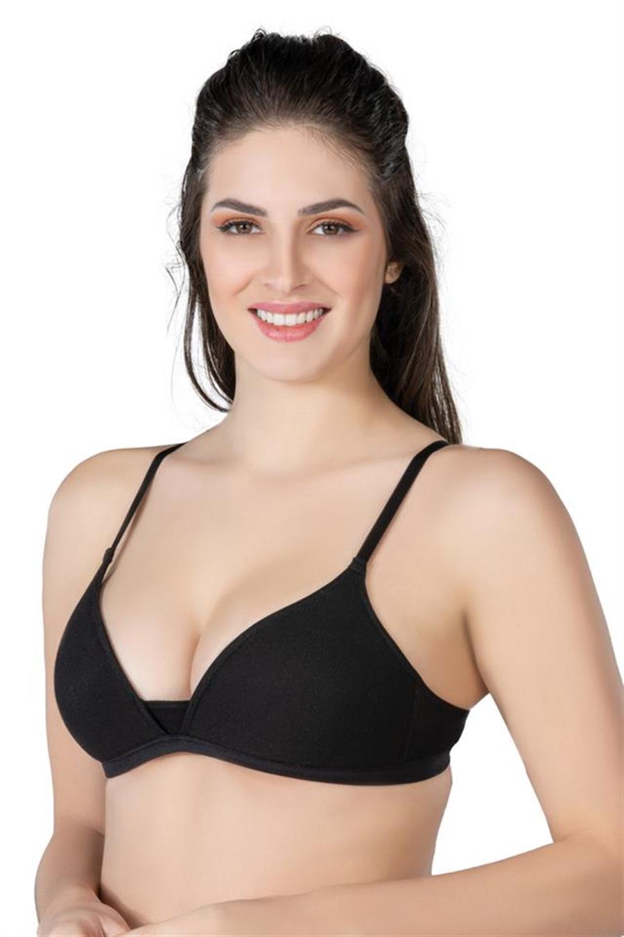 Emay 1417 Siyah Modal Cotton Kaplı Sütyen