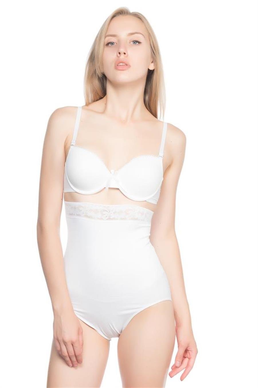 Emay 2028 Beyaz Yüksek Bel Slip Korse