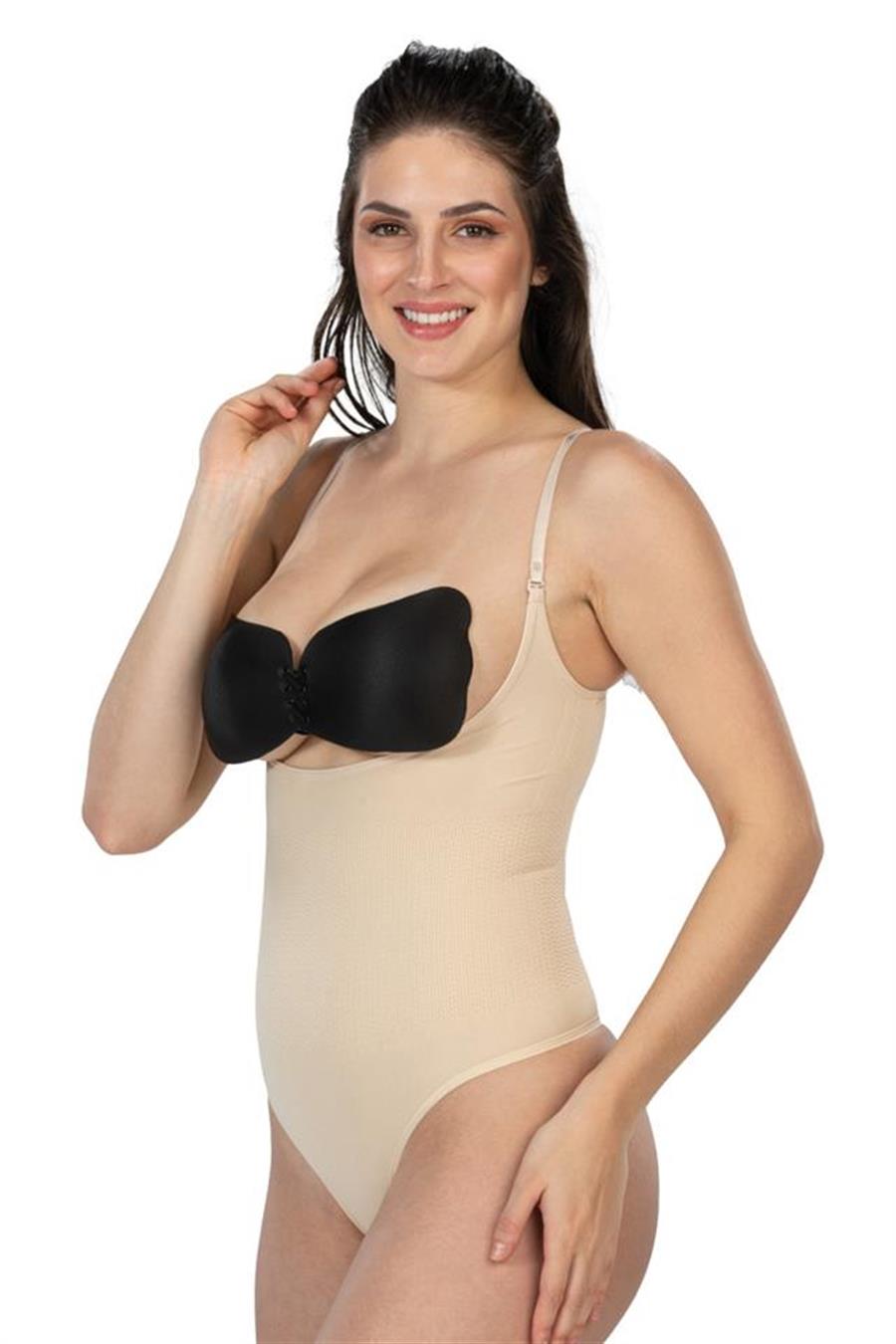 Emay 2076 Ten  Göğsü Açık String Body Korse