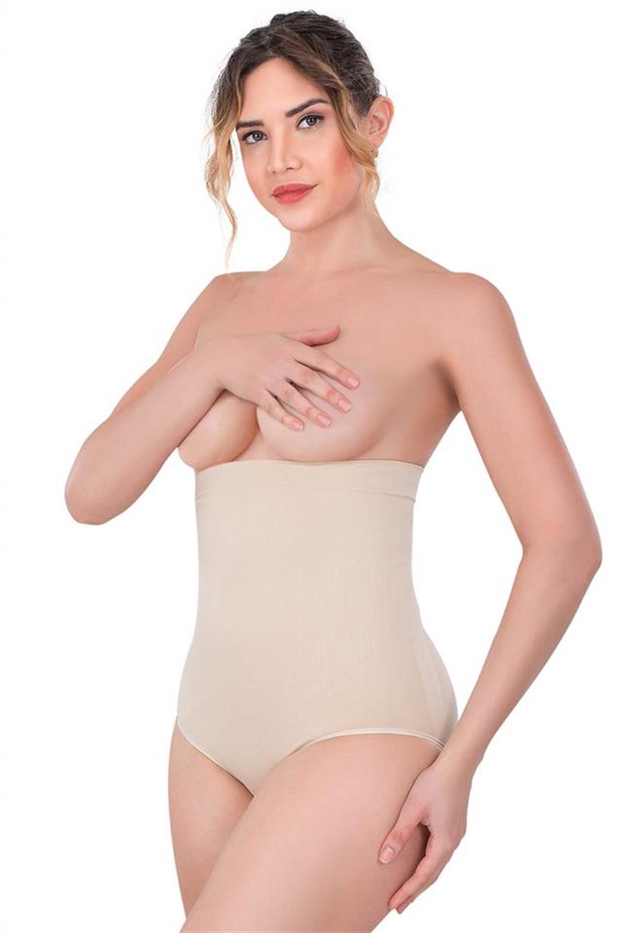 Emay 2080 Ten Yüksek Bel Çıtçıtlı Slip Korse