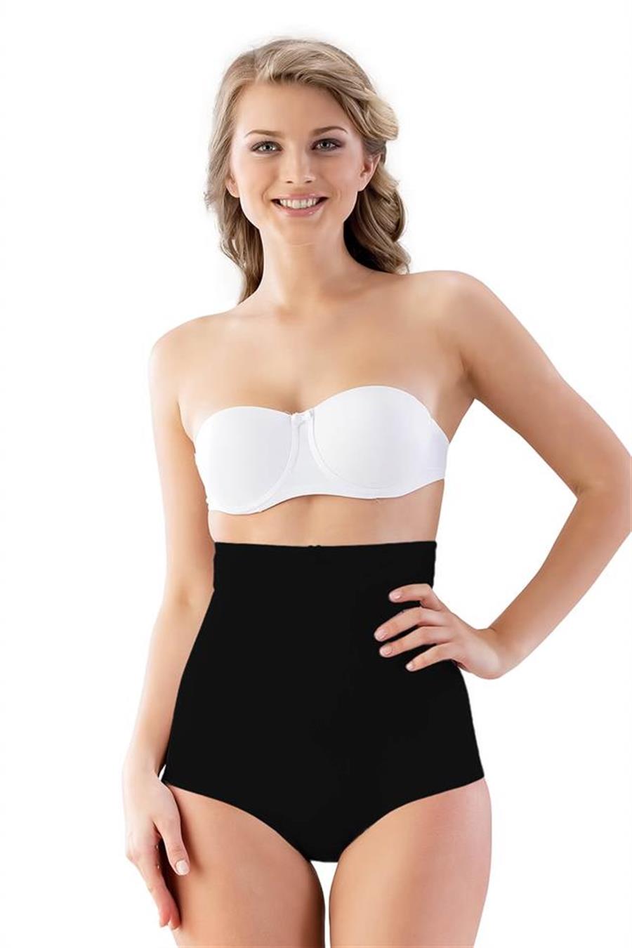 Emay 2813 Siyah Yüksek Bel Slip Lazer Korse