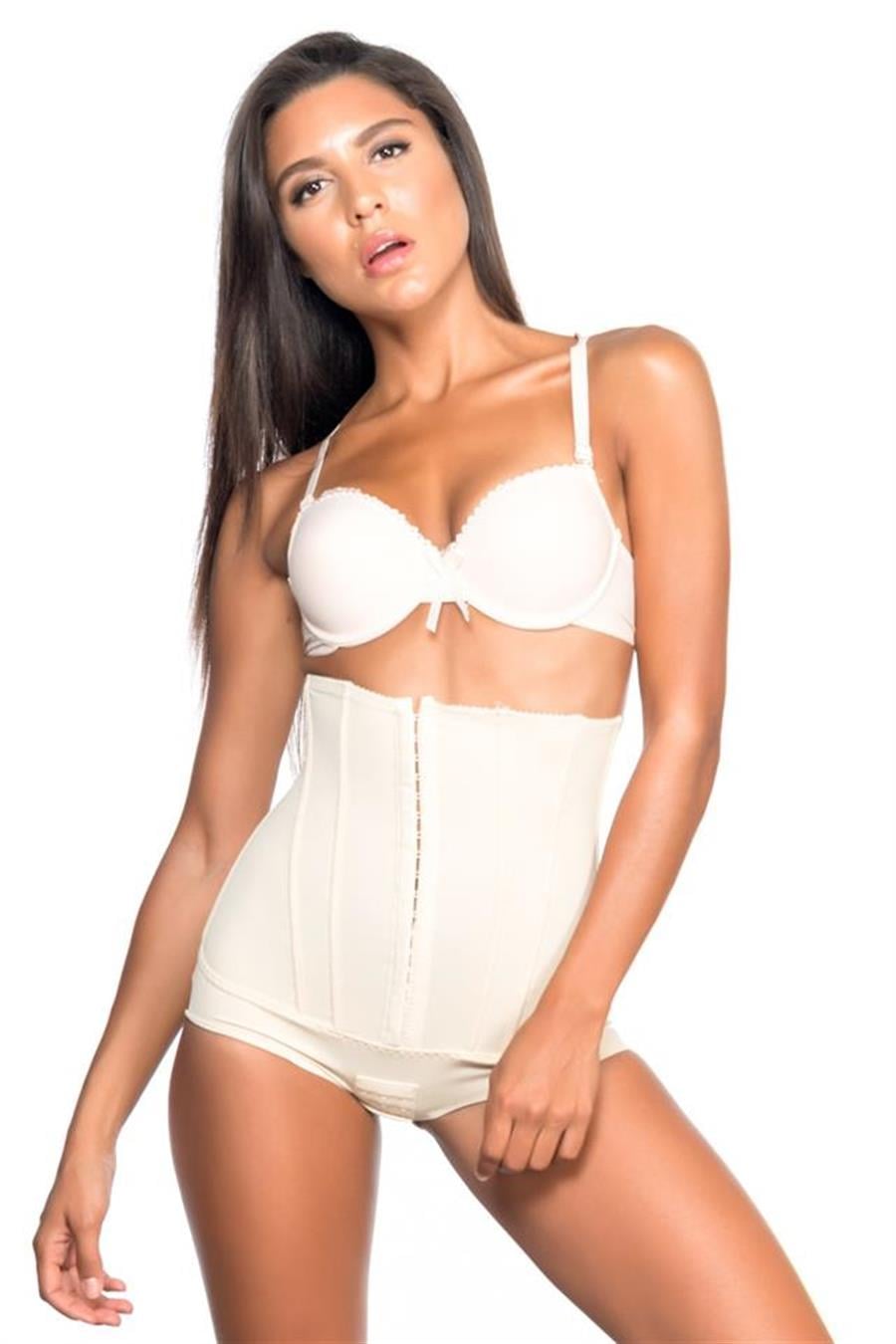 Emay 2824 Ten Yüksek Bel Balen Desteklı Agraflı Slip Lazer Korse