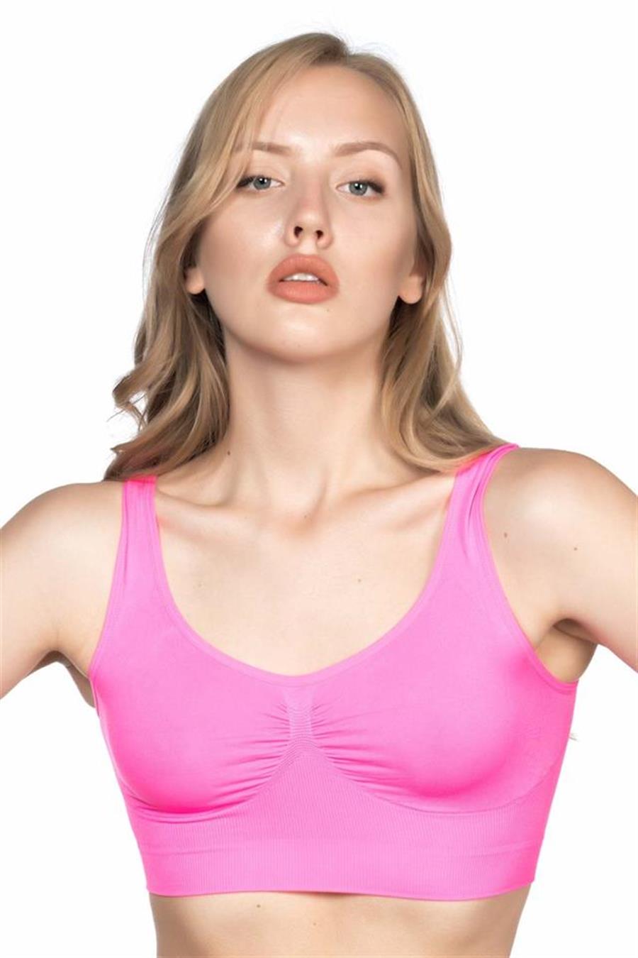 Emay 4005 Neon Fuşya Soft Kalın Askı Büstiyer