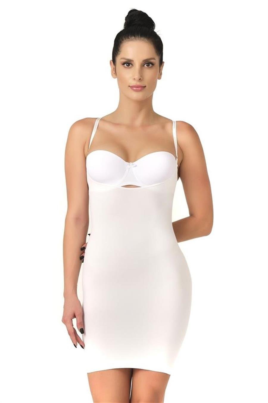 Emay 5060 Beyaz Göğsü Açık Elbise Korse