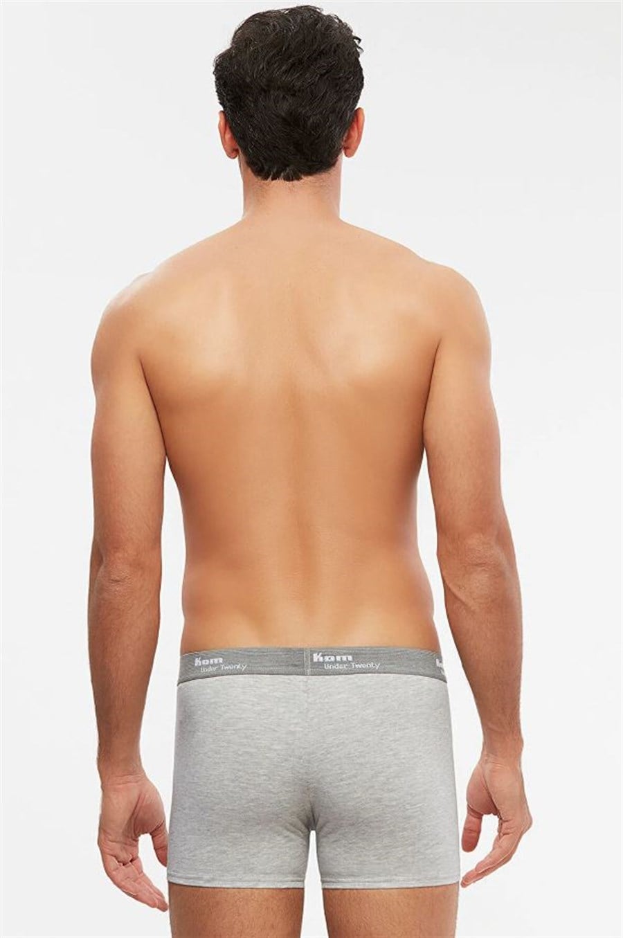 Kom Tight 2'li Gri Pamuklu Erkek Boxer