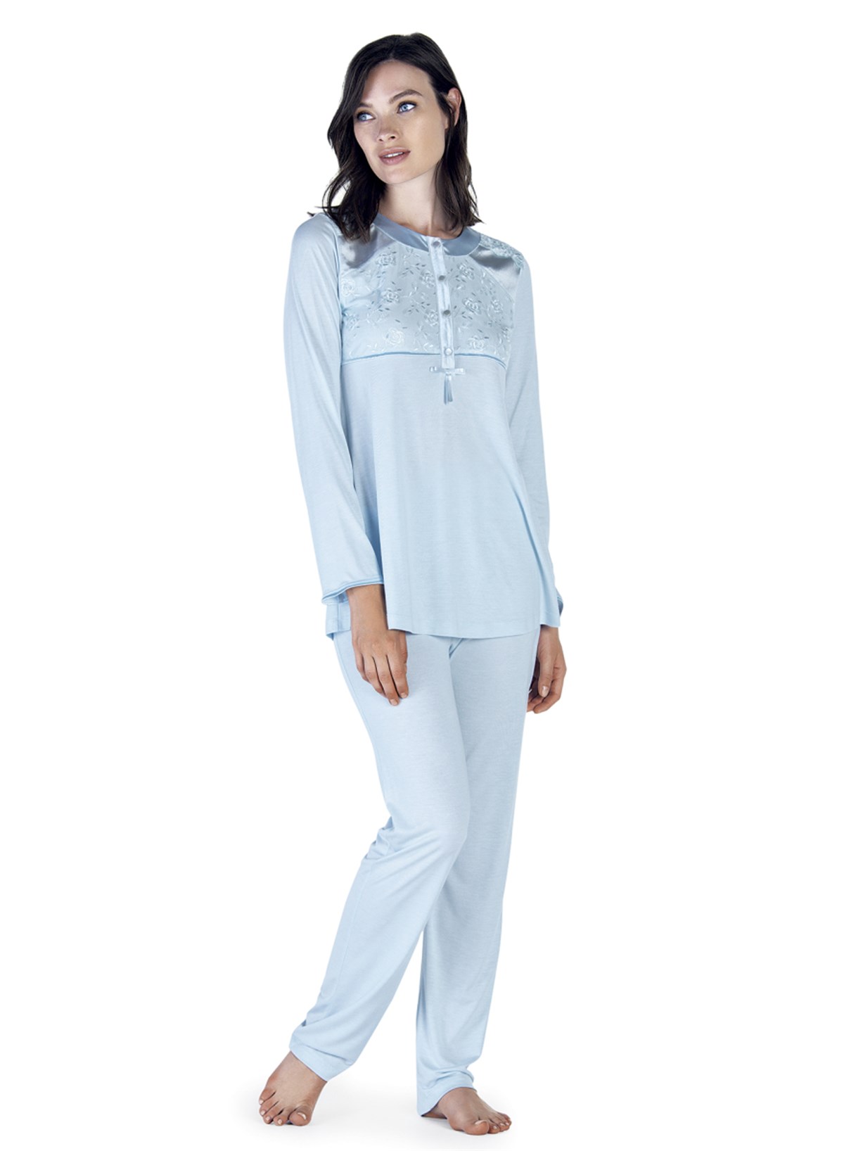 Artış 5306 Lezli 3'lü Sabahlık Pijama Takımı