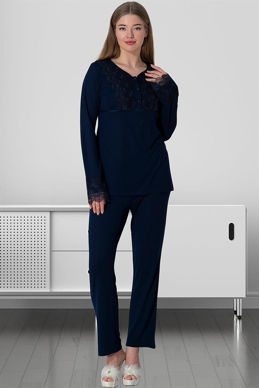 Mecit 5815 Lacivert Kadın Pijama Takımı