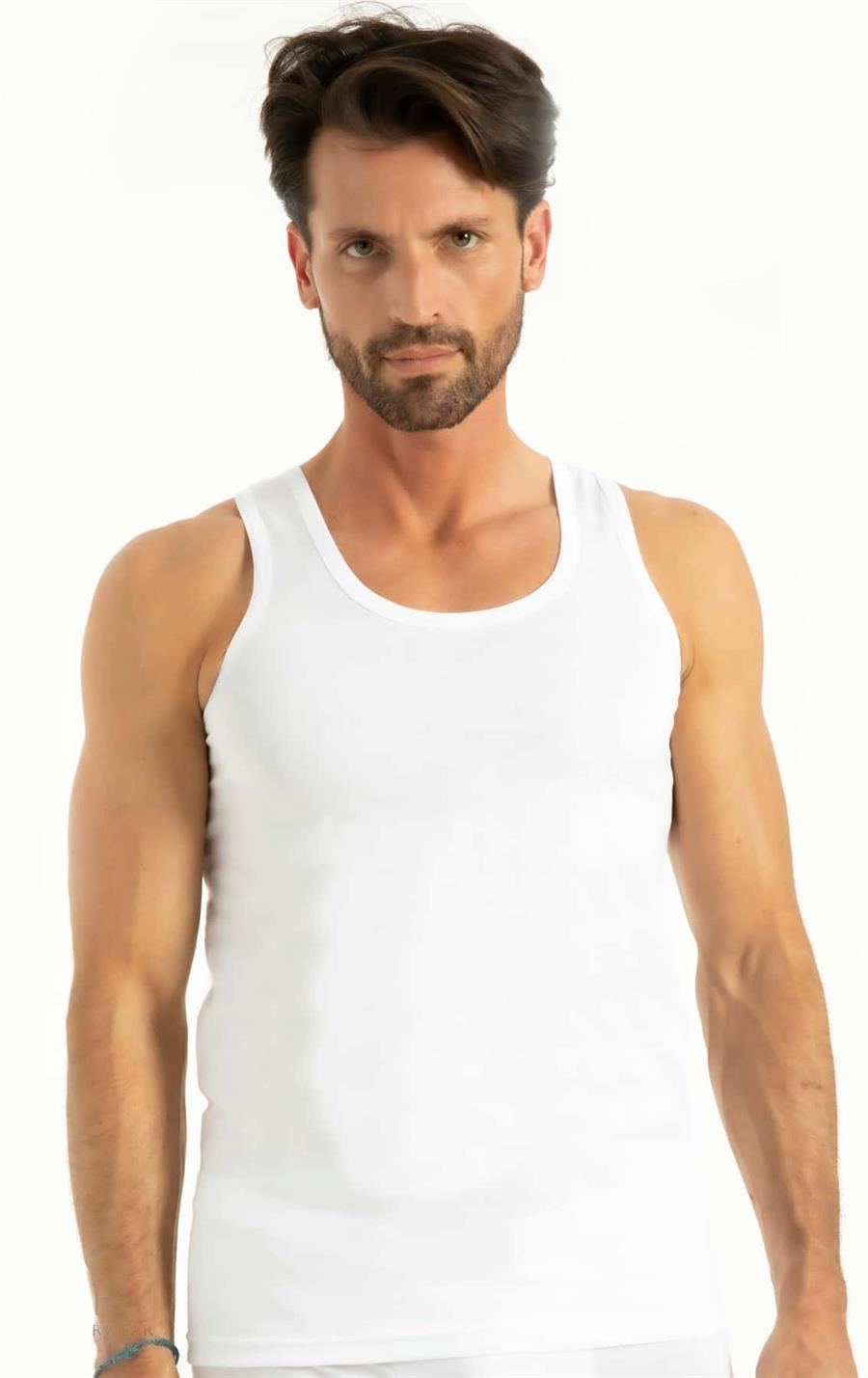 Q-En 1001 Beyaz Pamuk Askılı Atlet