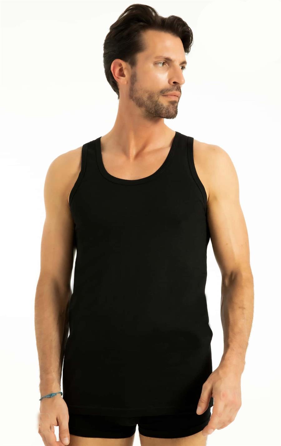 Q-En 1001 Siyah Pamuk Askılı Atlet