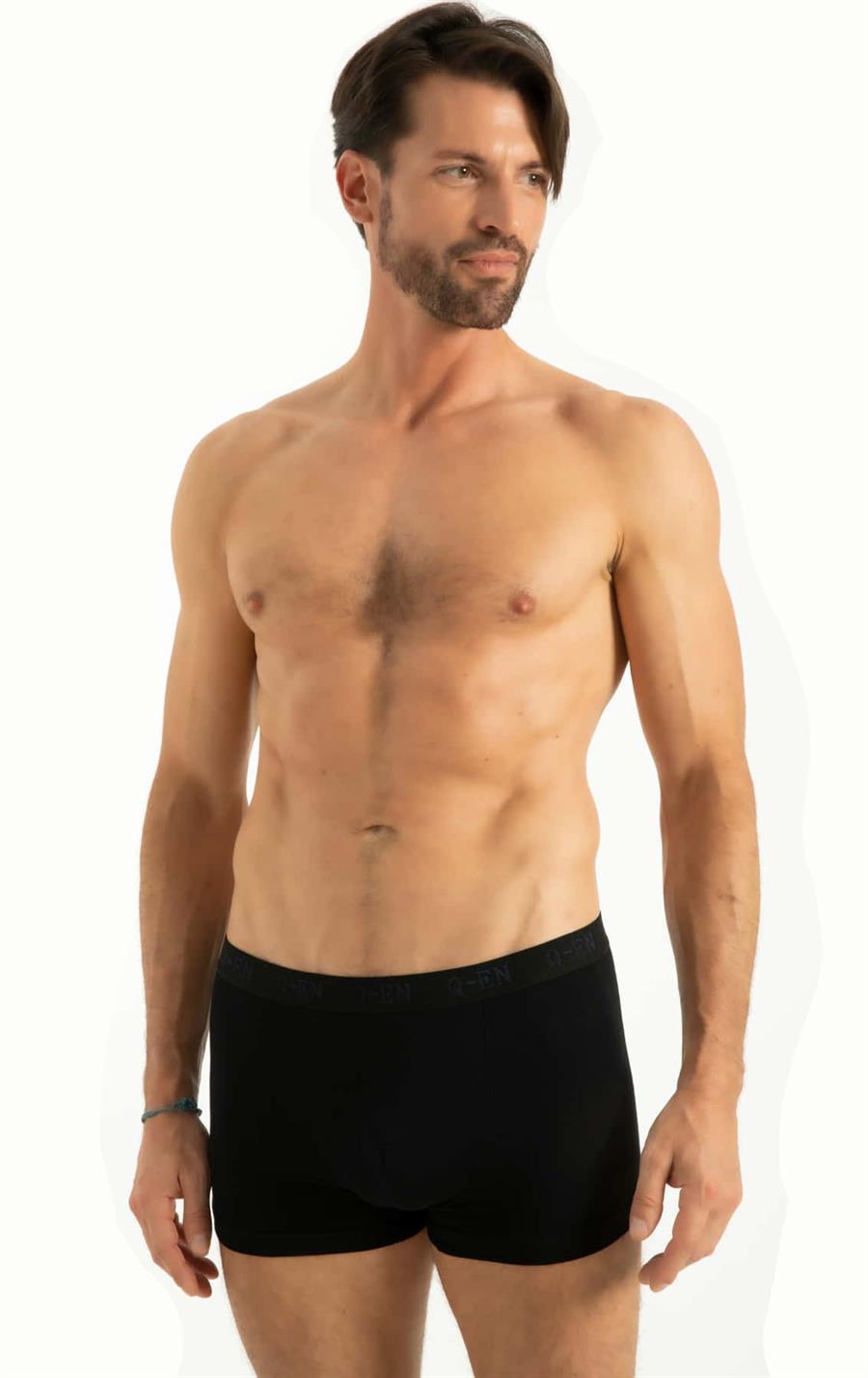 Q-En 500 Siyah Bambu Erkek Boxer
