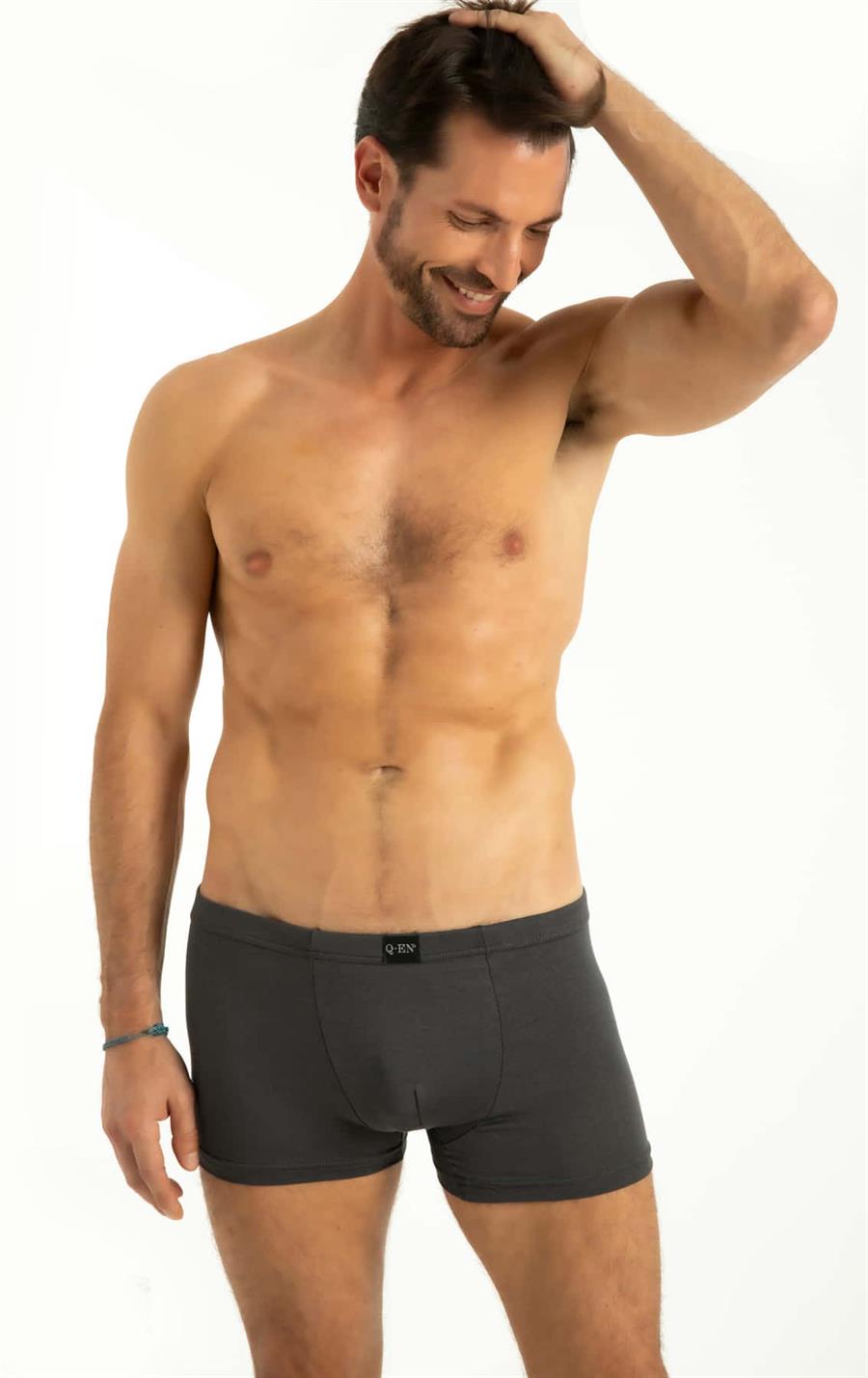 Q-En 514 Antrasit Bambu Geçme Bel Boxer
