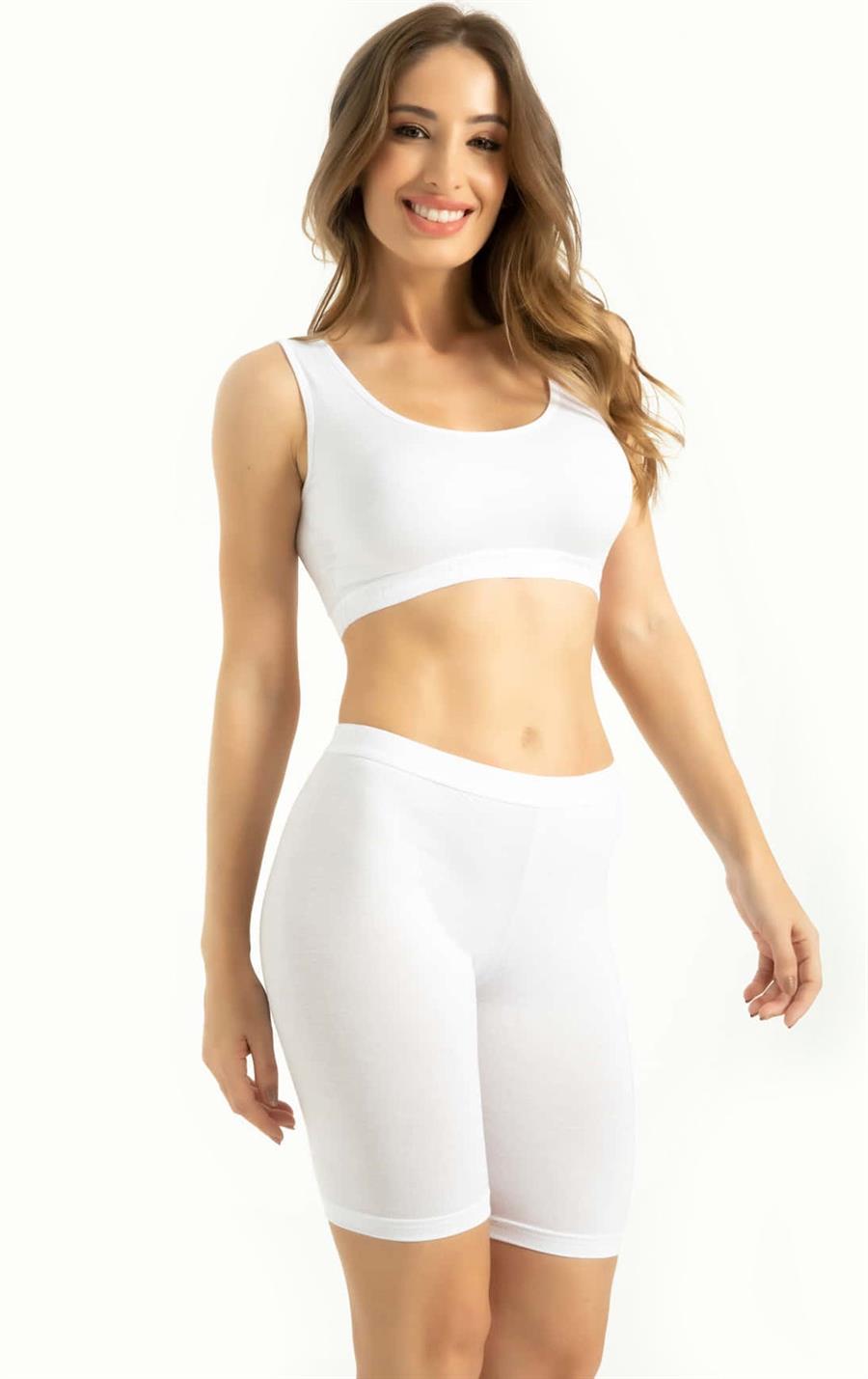 Q-En 707 Beyaz Bambu Kalın Askılı Pedli Büstiyer