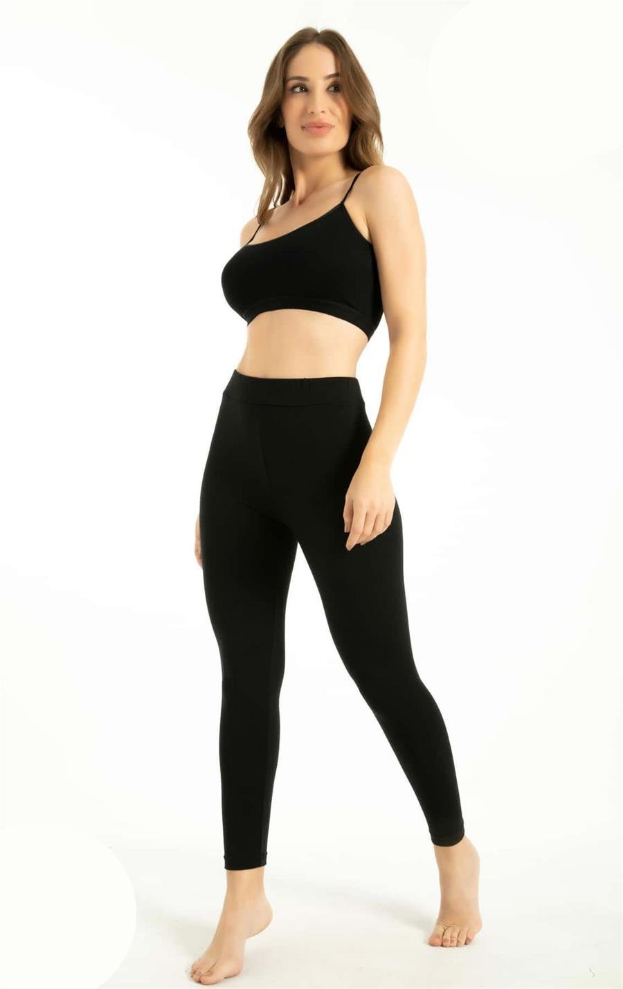 Q-En 802 Siyah Bambu Uzun Tayt