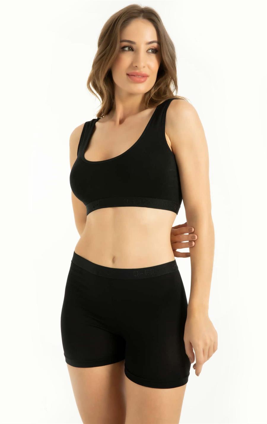 Q-En 803 Siyah Bambu Mini Tayt