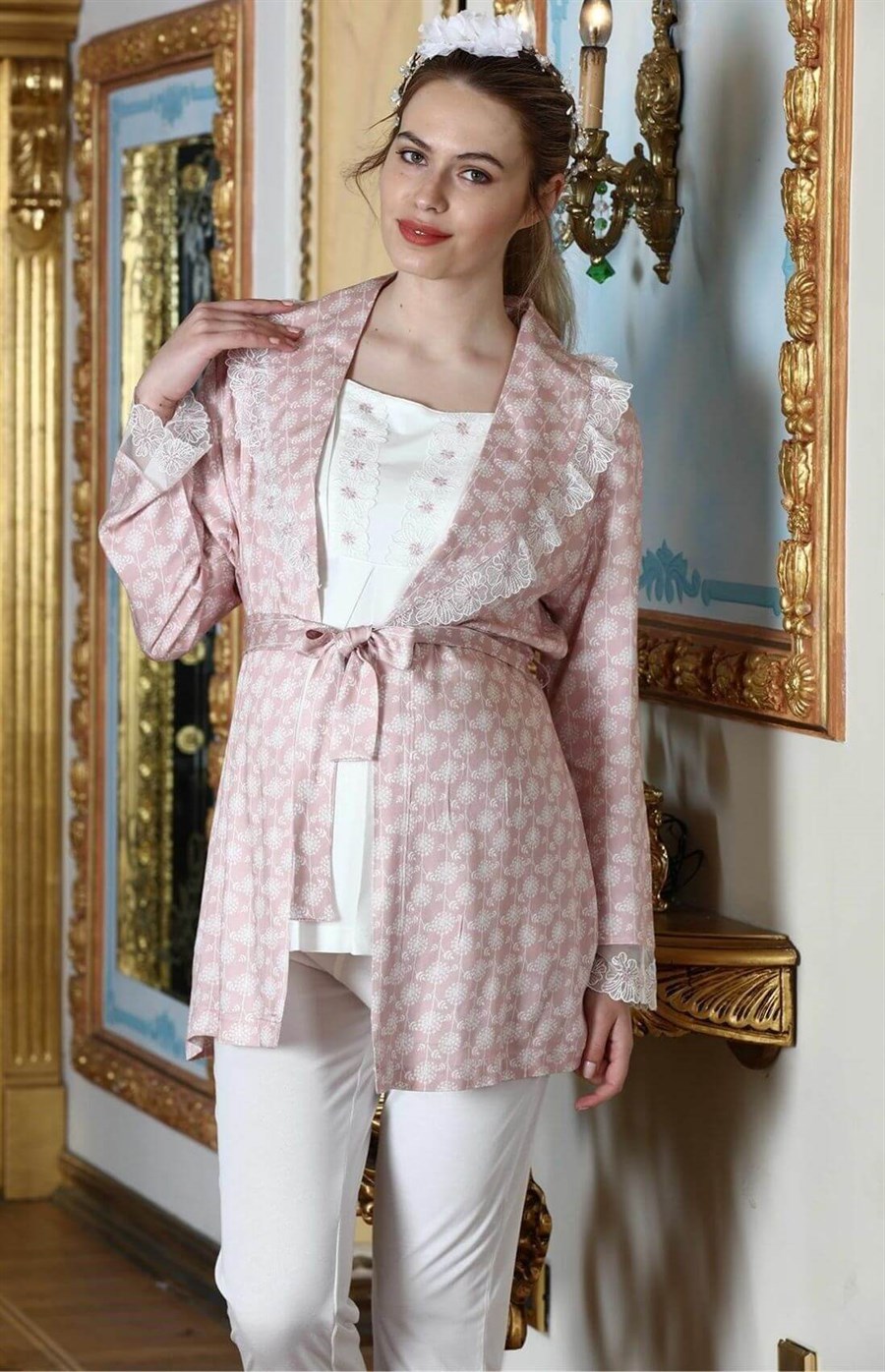 Tuba 21509 Sabahlıklı Lohusa Pijama Takımı