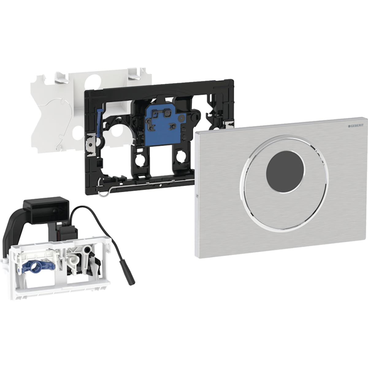 Geberit Fotoselli Kapak Sigma 10 - Manuel Özellik, 8 cm Göm. Rezervuar için, Elektrikli, Paslanmaz Çelik - 115.856.SN.6