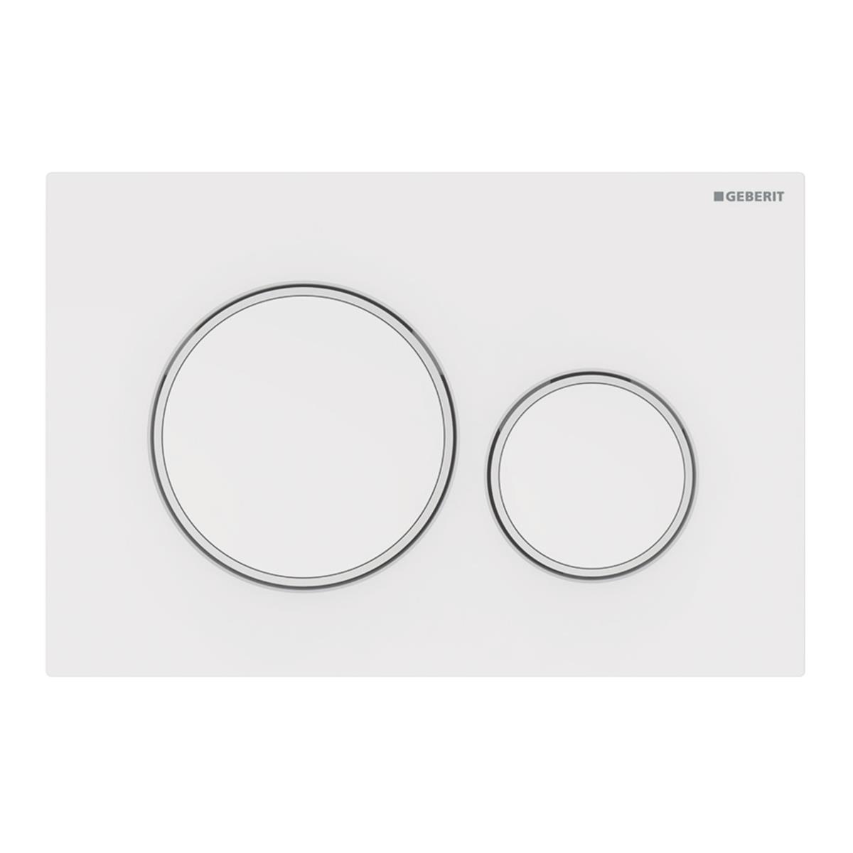 Geberit Kumanda Kapağı Sigma20 - Çift Basmalı Beyaz/Mat Beyaz/Beyaz - 115.882.11.1