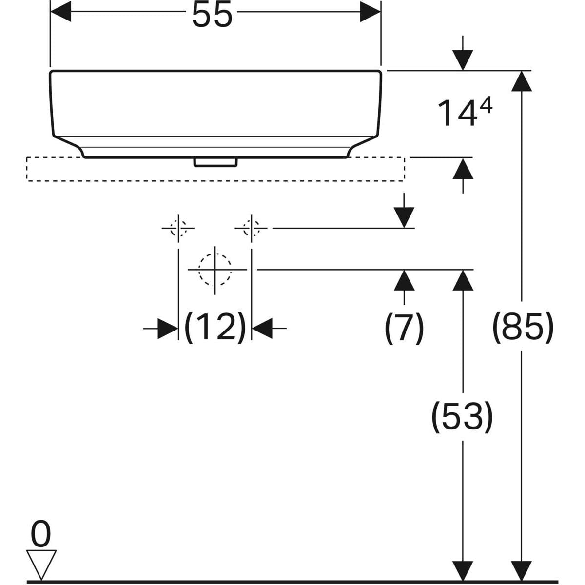 Geberit VariForm çanak lavabo, dikdörtgen, 55x40 cm - 500.779.01.2