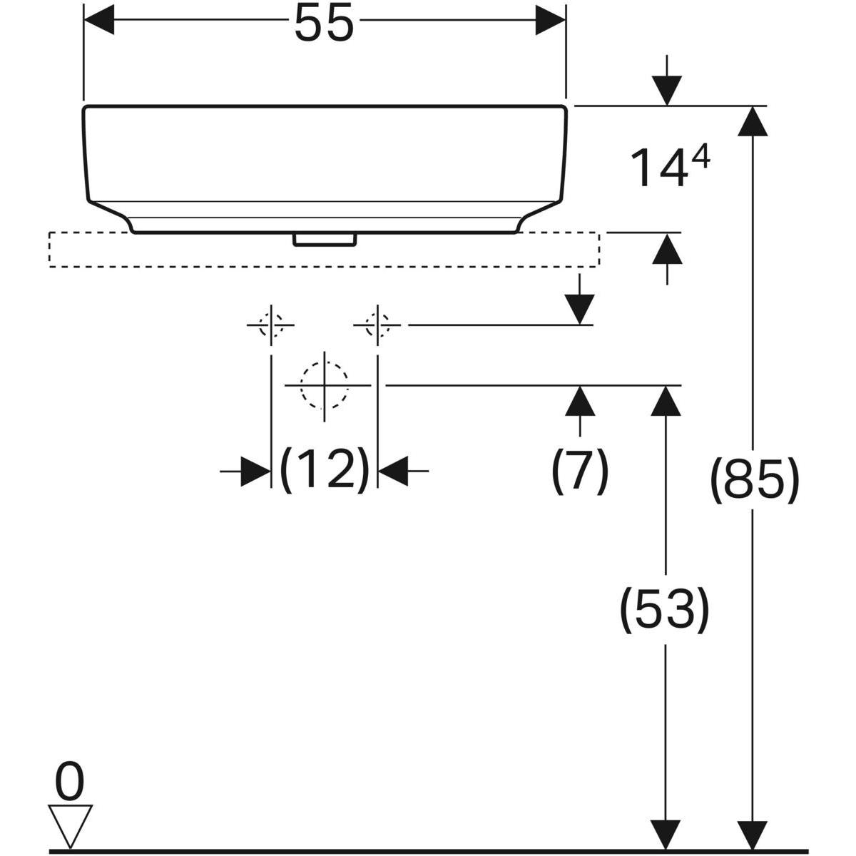 Geberit VariForm çanak lavabo, eliptik, 55x40 cm - 500.774.01.2