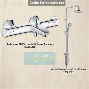Grohe Termostatik Batarya Set (Grohtherm800 + Tempesta 200)