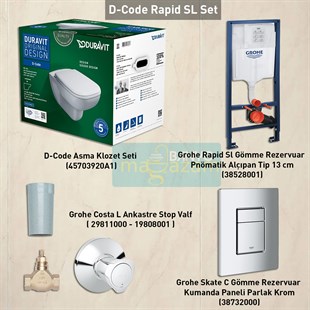 Rapid SL Gömme Rezervuar, Asma Klozet Seti - Skate C Parlak Krom