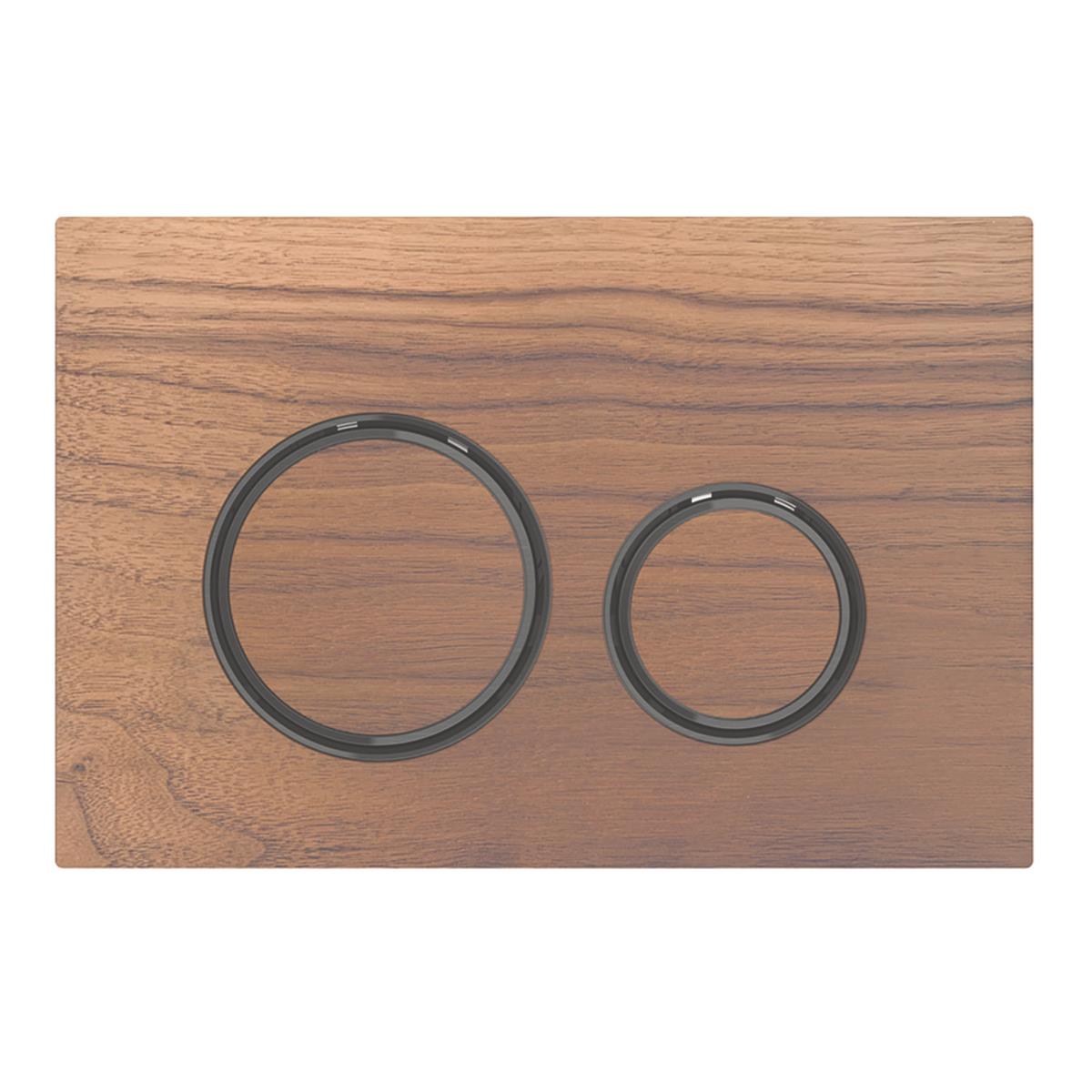 Geberit Kumanda Kapağı Sigma21 - Çift Basmalı Ahşap/Siyah Krom - 115.651.JX.1