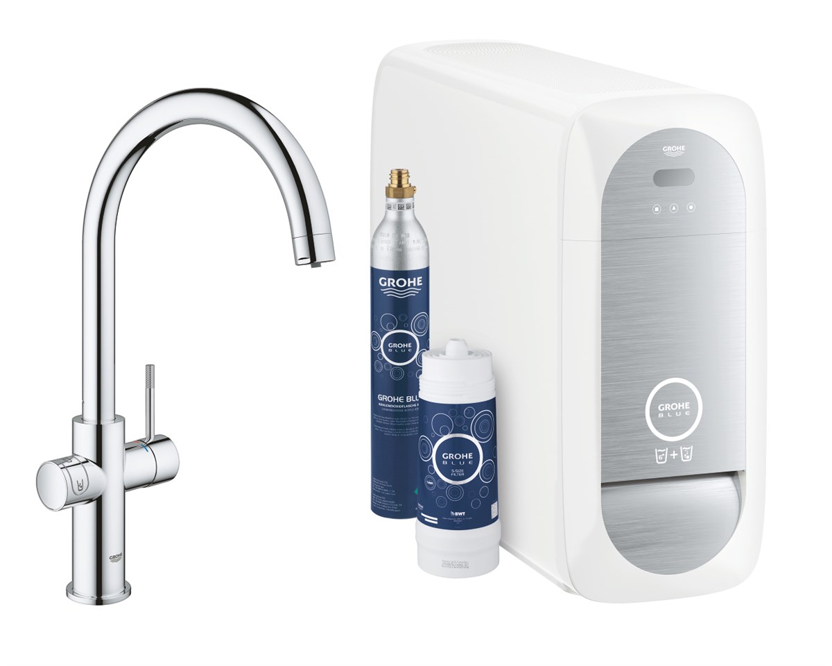 Grohe Blue Home Arıtmalı İçme Suyu ve Soda Yapan Eviye Bataryası