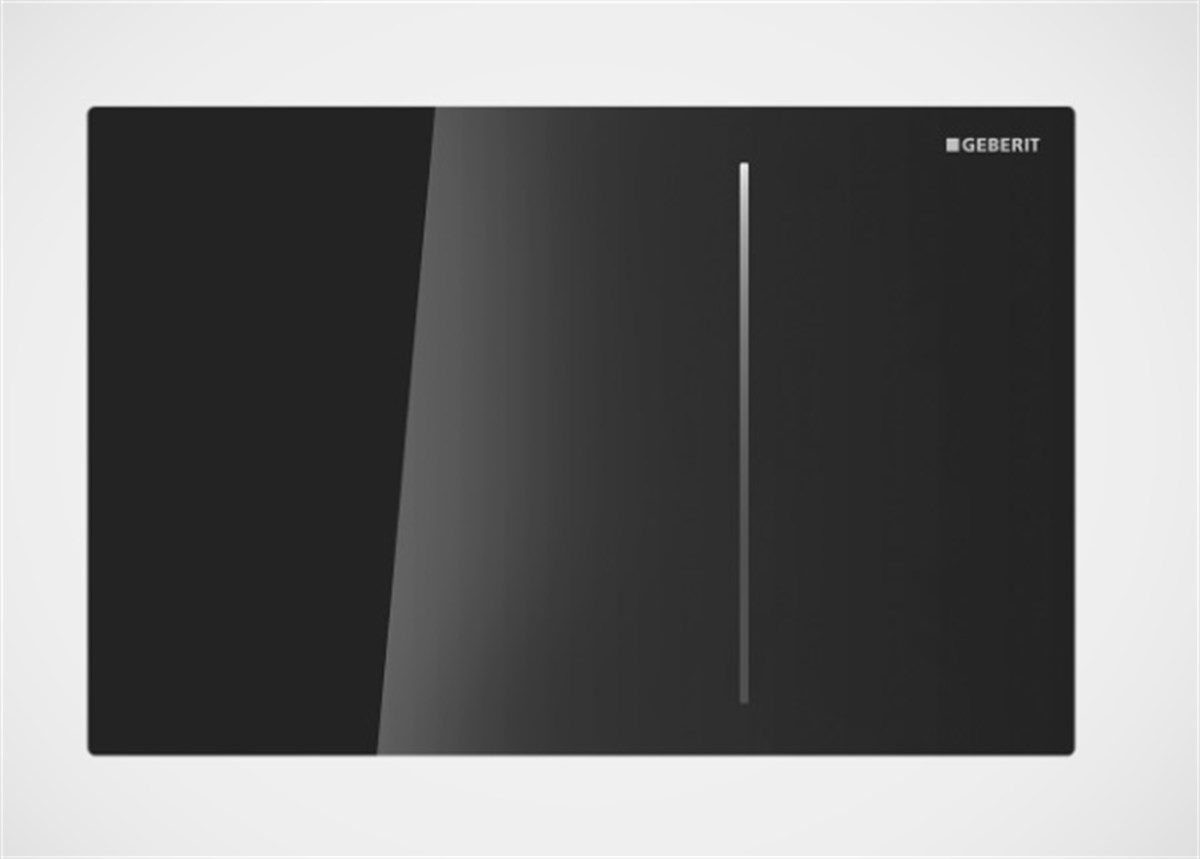 Kumanda Kapağı Sigma70-Çift Basmalı-12 cm Gömme Rezervuar- Siyah Cam