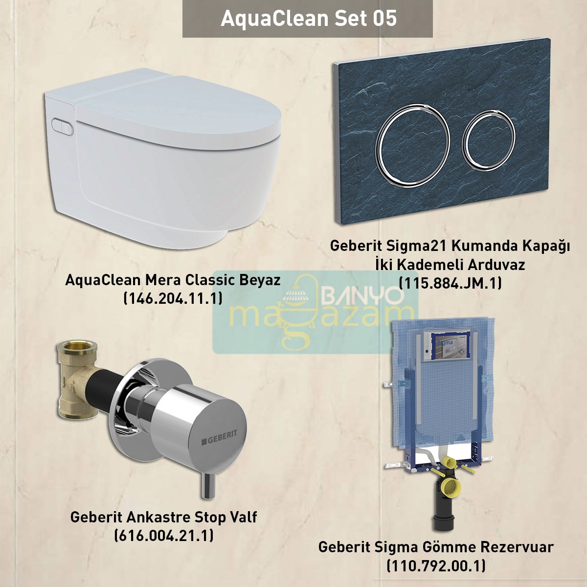 Sigma Gömme Rezervuar, AquaClean Klozet Seti Sigma 21