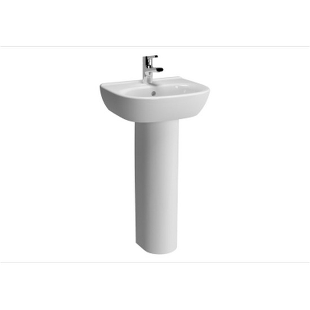 Vitra Zentrum Lavabo, 45 cm Orta Armatür Delikli Su Taşma Delikli