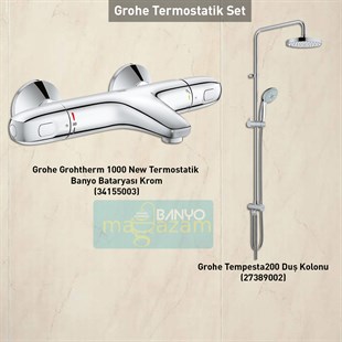 Grohe Termostatik Batarya Set (Grohtherm1000 + Tempesta 200)