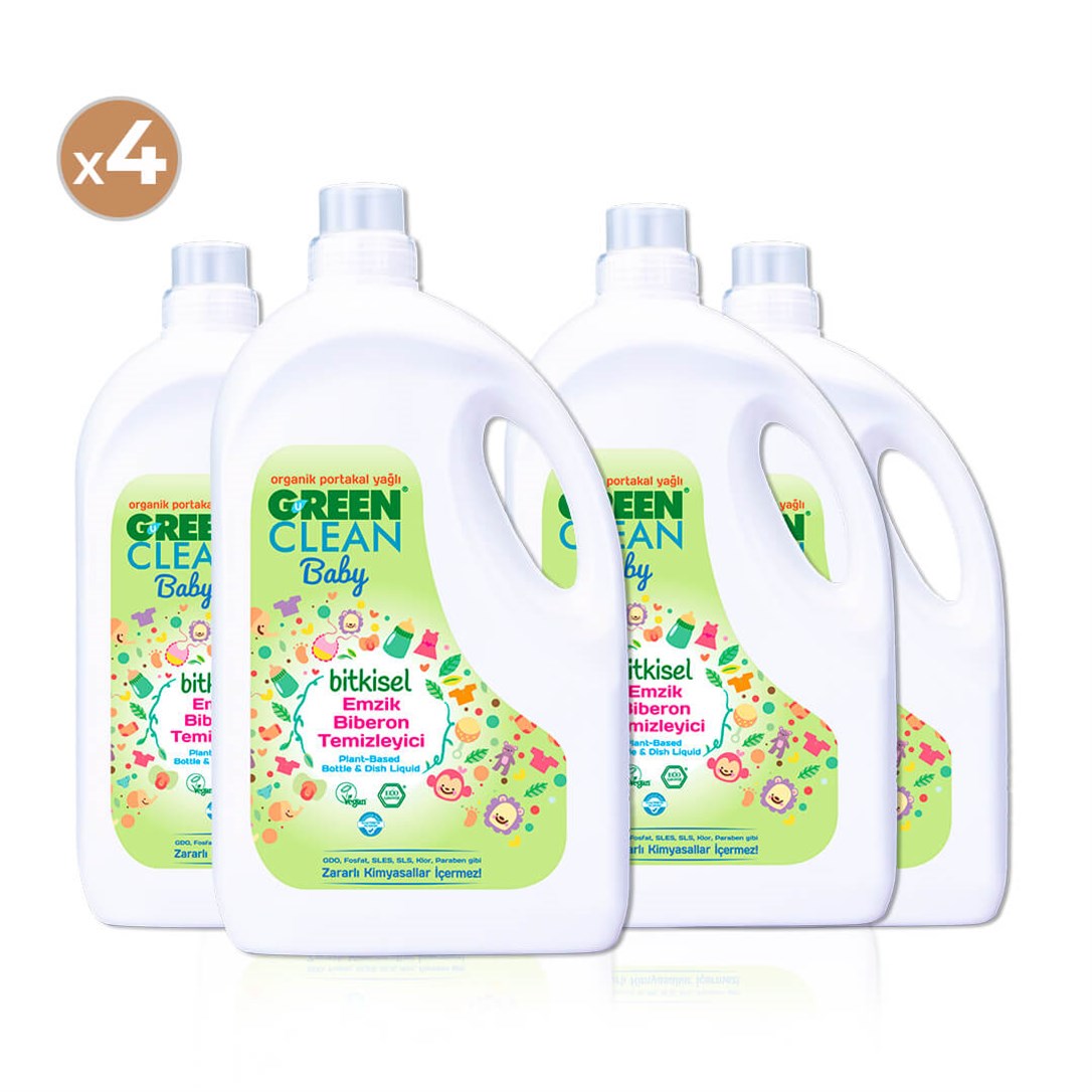 Green Clean Baby Bitkisel Emzik Biberon Temizleyici 2750 ml (4'lü Paket)