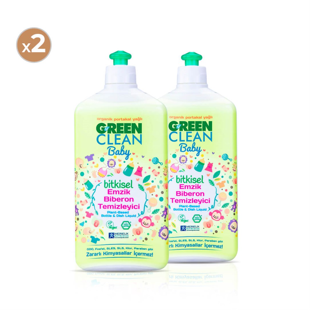 Green Clean Baby Bitkisel Emzik Biberon Temizleyici 500 ml (2'li Paket)
