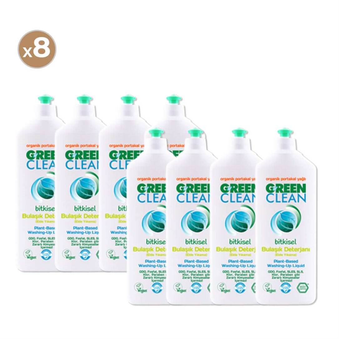 Green Clean Bitkisel Bulaşık Deterjanı 730 ml (8'li Paket)