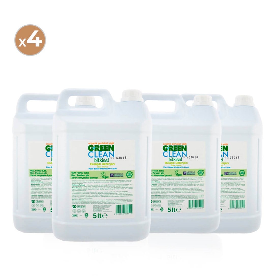 Green Clean Bitkisel Bulaşık Deterjanı 5 lt (4'lü Paket)