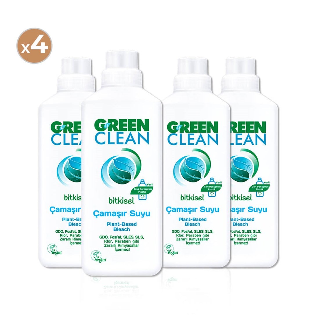 Green Clean Bitkisel Çamaşır Suyu 1000 ml (4'lü Paket)