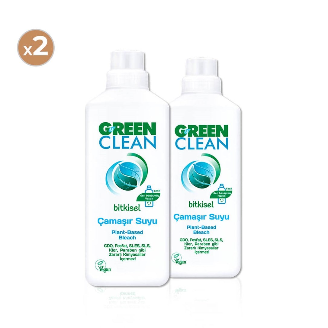 Green Clean Bitkisel Çamaşır Suyu 1000 ml (2'li Paket)