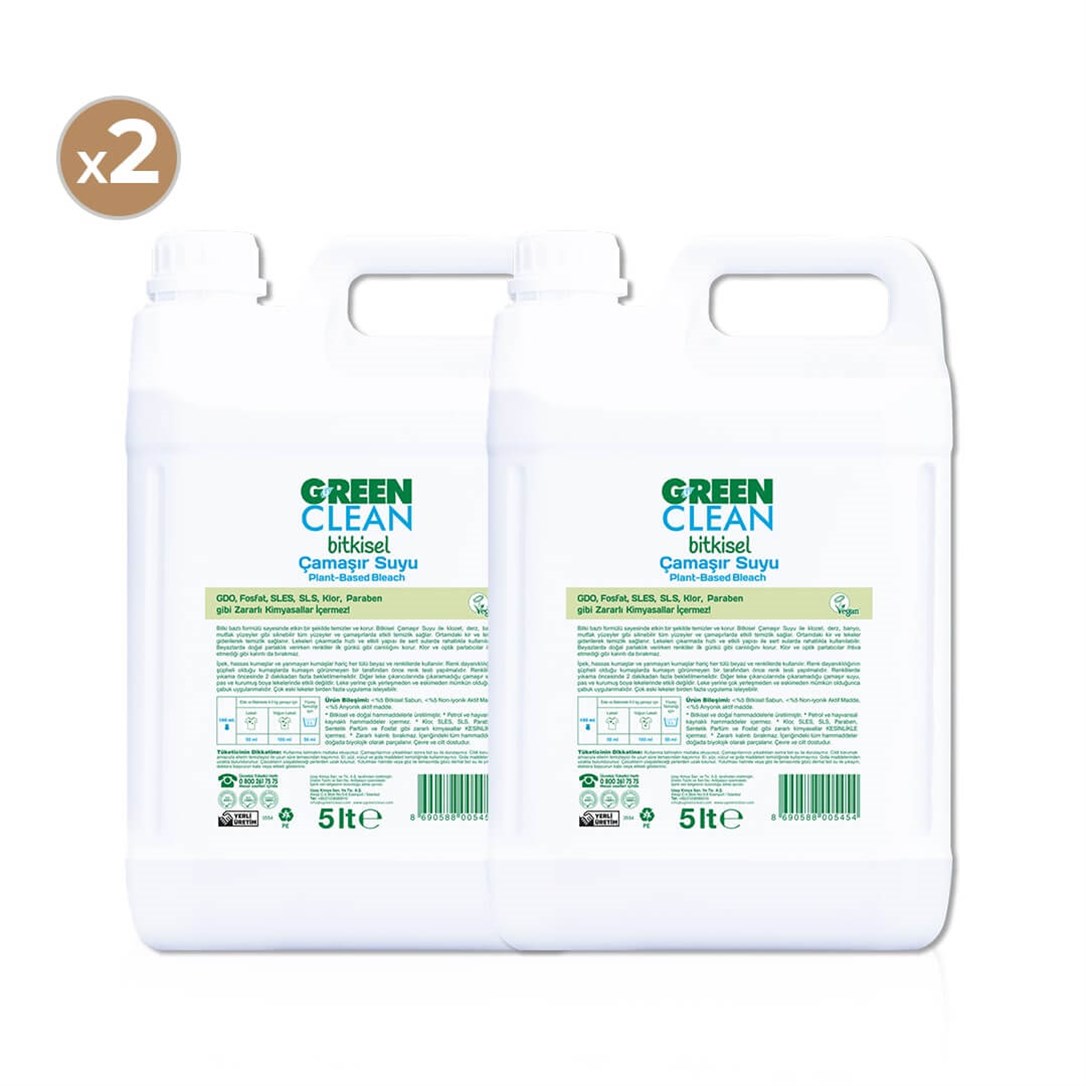 Green Clean Bitkisel Çamaşır Suyu 5 lt (2'li Paket)